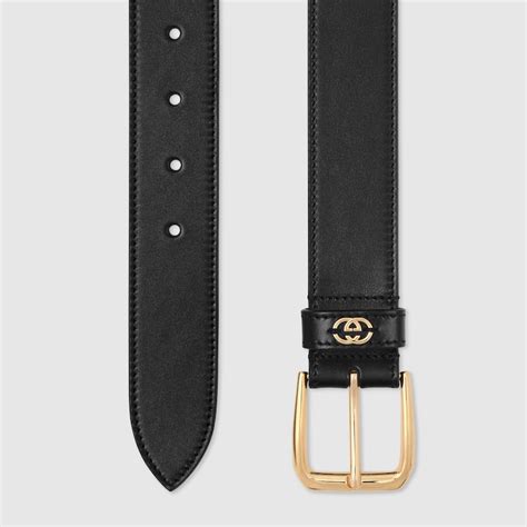 Belt with square buckle and Interlocking G 